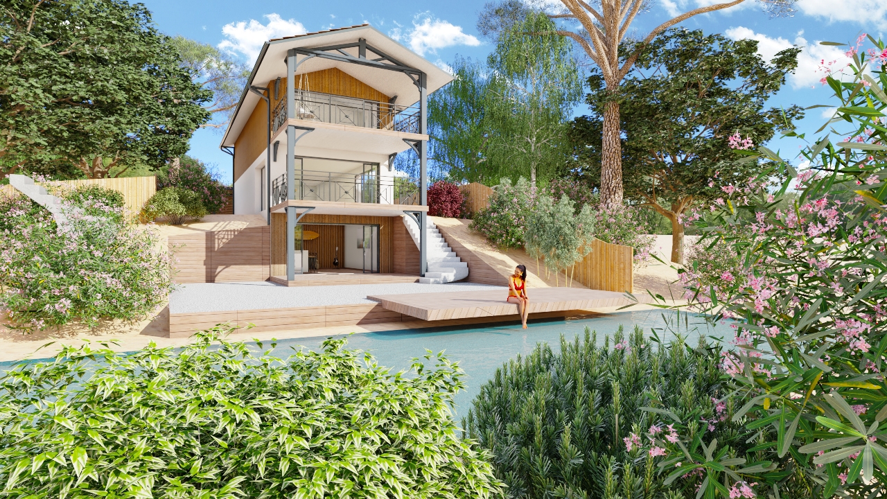 Maisons Bati Sud, constructeur de maisons en Gironde - Photo maison sur mesure Cazaux
